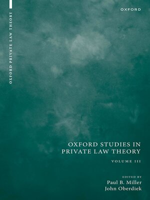cover image of Oxford Studies in Private Law Theory
